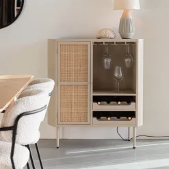 Discount ZILT Wijnkast Meja Rattan, 100 x 90cm