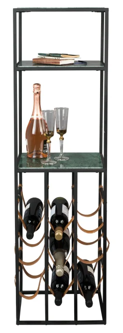 Online Dutchbone Wijnkast Mil marmer, 125.5 x 36cm Groen