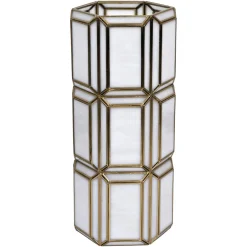 Discount Richmond Interiors Windlicht Emilia brass antique 50cm Antiek wit