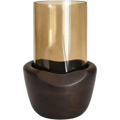 Outlet Richmond Interiors Windlicht Jade 21cm, kleur Walnut Walnoot