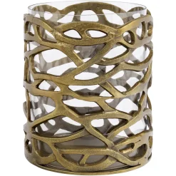 Outlet Richmond Interiors Windlicht Mase 27cm, kleur Brass antique Antiek goud