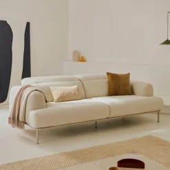 Online Kave Home 2-zits Bank Aurum Chenille, Met verstelbare hoofdsteun