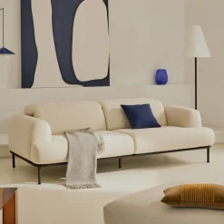 Online Kave Home 2-zits Bank Aurum Chenille, Met verstelbare hoofdsteun