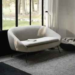 New Ethnicraft 2-zits Bank Barrow Bouclé, kleur Off White