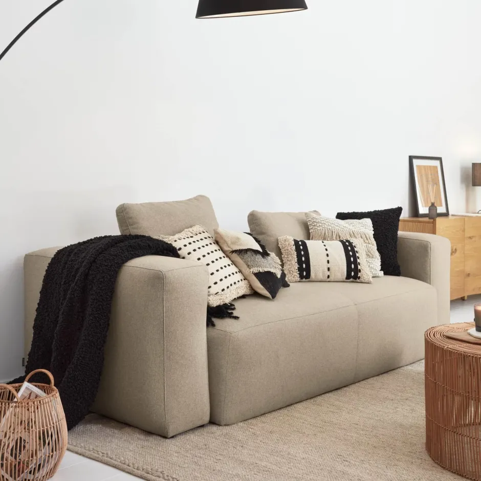 New Kave Home 3-zits Bank Blok 240cm, kleur Beige