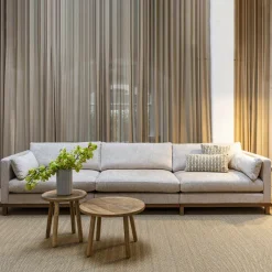 Online Zuiver 4,5-zits Bank Blossom Walnoot Eikenhout en stof