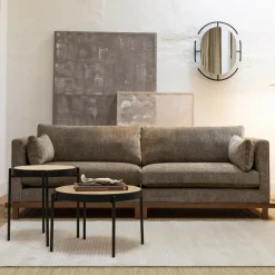 Discount Zuiver 3-zits Bank Blossom Walnoot Eikenhout en stof