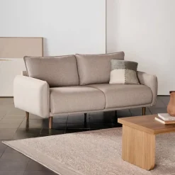 Online Kave Home 2-zits Bank Carlota Structuurstof, kleur Beige