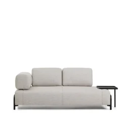 New Kave Home 2-zits Bank Compo Met bijzettafel, kleur /Zwart Beige