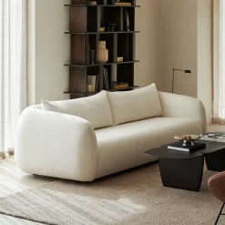 Online Ethnicraft 3-zits Bank Figur Structuurstof, kleur Chalk