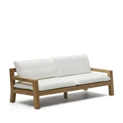 Clearance Kave Home 3-zits Bank Forcanera Teakhout Wit
