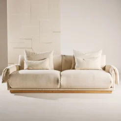 Online Nohr 3-zits Bank Lisa Linnenlook, 237cm, kleur Beige