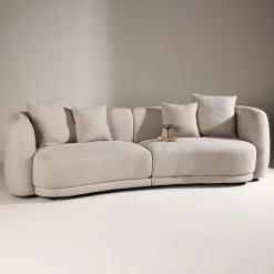 Outlet Nohr 3-zits Bank Macrina Bouclé, 268cm, kleur Beige