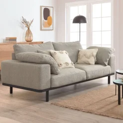 Best Kave Home 3-zits Bank Noa met kussens Beige / Zwart