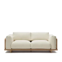 Outlet Kave Home 3-zits Bank Oaq Eiken en stof