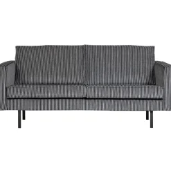 Best WOOOD 2,5-zits Bank Rodeo Geweven, kleur Zwart/Grijs