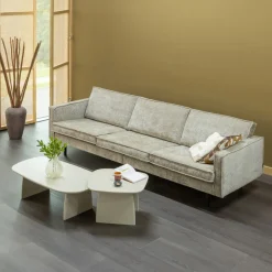 Online WOOOD 3-zits Bank Rodeo Ribstof, kleur Donker Zand