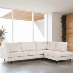 Outlet BASE 3-zits Hoekbank Aireal Rib, kleur Beige