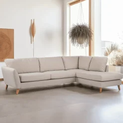 Discount BASE 3-zits Hoekbank Calib Linnenlook, kleur Beige