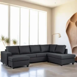 Outlet BASE 3-zits Hoekbank Daryll kleur Antraciet