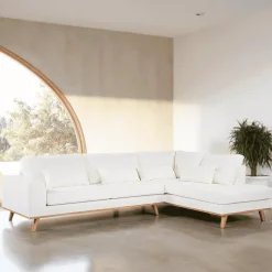 Hot BASE 3-zits Hoekbank Kirstan Bouclé, kleur Naturel