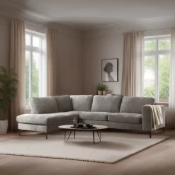 Discount BASE 3-zits Hoekbank Merko Chenille Champagne