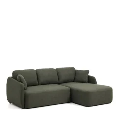 Online Kave Home 3-zits Lounge Slaapbank Laira Rechts, Chenille, kleur Donkergroen