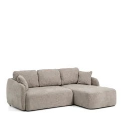 Best Kave Home 3-zits Lounge Slaapbank Laira Rechts, Chenille, kleur Taupe