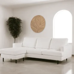 Outlet BASE 3-zits Loungebank Alaya Links/Rechts, Bouclé, kleur Naturel