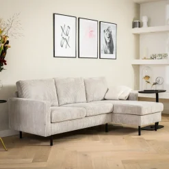 Outlet BASE 3-zits Loungebank Anne Links/Rechts, Rib