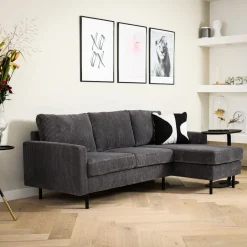 Outlet BASE 3-zits Loungebank Anne Links/Rechts, Rib