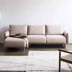 Best Kave Home 3-zits Loungebank Carlota Links/Rechts, Structuurstof, kleur Beige