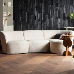 Best WOOOD 3-zits Loungebank Coco Rechts, Bouclé