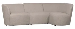 Best WOOOD 3-zits Loungebank Coco Rechts, Bouclé