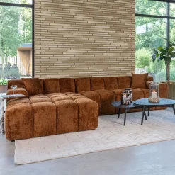 Sale Richmond Interiors 3-zits Loungebank Cube kleur Cinnamon
