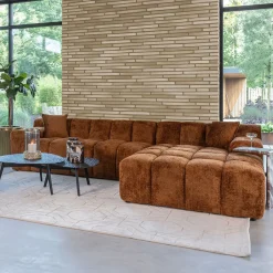 Sale Richmond Interiors 3-zits Loungebank Cube kleur Cinnamon
