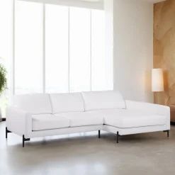 Clearance BASE 3-zits Loungebank Denika Bouclé, kleur Wit Naturel