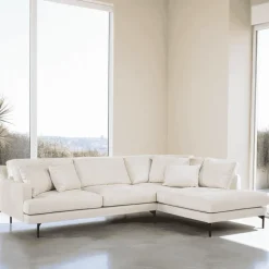 Hot BASE 3-zits Loungebank Faithe Chenille, kleur Naturel Champagne