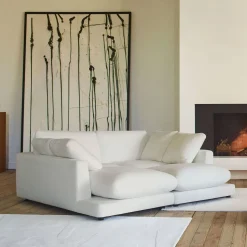 Discount Kave Home 3-zits Loungebank Gala Met dubbele chaise longue, 210cm, Chenille