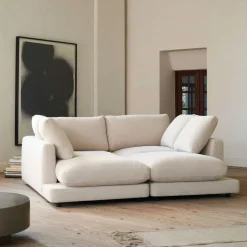 Discount Kave Home 3-zits Loungebank Gala Met dubbele chaise longue, 210cm, Chenille