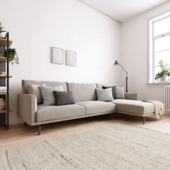 Discount Kave Home 4-zits Loungebank Galene Rechts, 314cm, kleur Beige