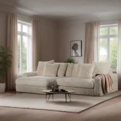 Clearance BASE 3-zits Loungebank Leesa Links/Rechts, Rib, kleur Beige