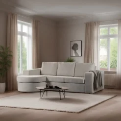 Hot BASE 3-zits Loungebank Mats Links/Rechts, Geweven, kleur Beige