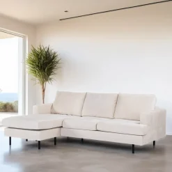 Discount BASE 3-zits Loungebank Nastassia Links/Rechts, Bouclé, kleur Champagne