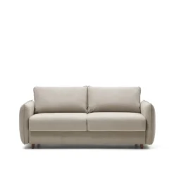 Outlet Kave Home 2-zits Slaapbank Carlota Chenille Beige