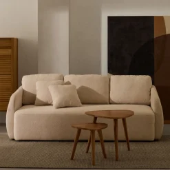 New Kave Home 3-zits Slaapbank Laira Chenille, kleur Beige