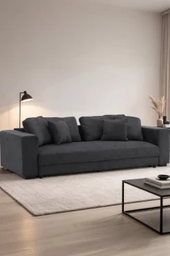 Discount Nohr 3-zits Slaapbank Sokhom Ribstof, kleur Grijs