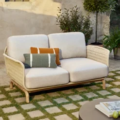 Discount Kave Home 2-zits Tuinbank Alipa Acaciahout en touw