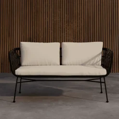 Outlet Nohr 3-zits Tuinbank Marison Rattan, 140cm, kleur Zwart