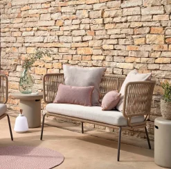 Discount Kave Home 2-zits Tuinbank Nadin 135cm, kleur Beige